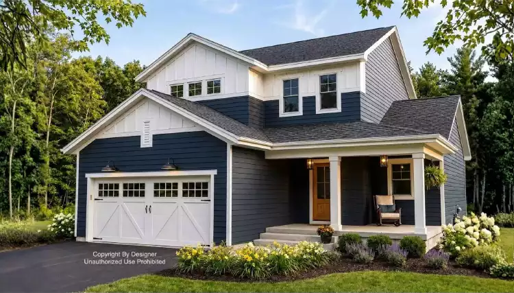 image of 2 story modern farmhouse plan 12768