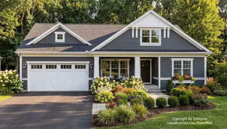 image of single story farmhouse plan 12777