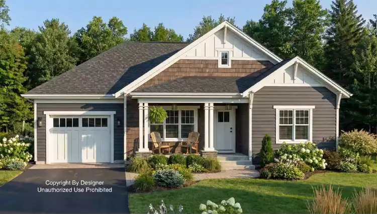 image of single story farmhouse plan 12778