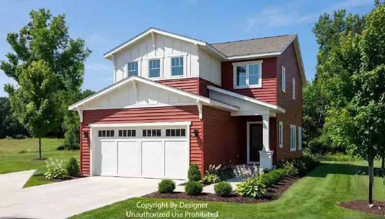 image of 2 story craftsman house plan 12796