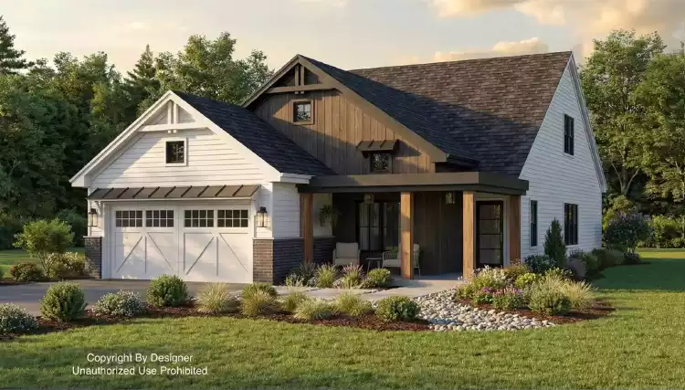 image of 2 story modern farmhouse plan 12827