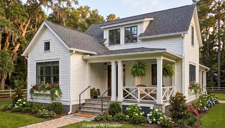 image of 2 story modern farmhouse plan 12864