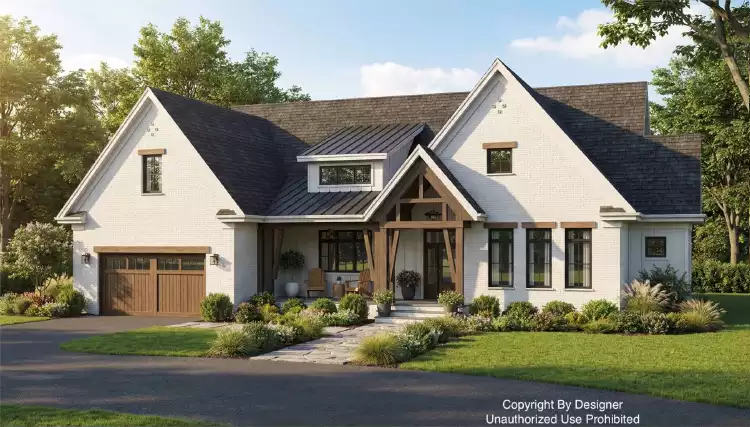 image of single story ranch house plan 3429