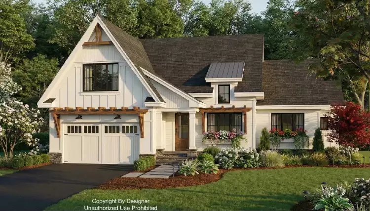 image of single story ranch house plan 5964