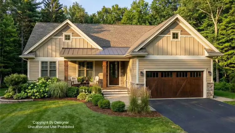 image of single story bungalow house plan 6357