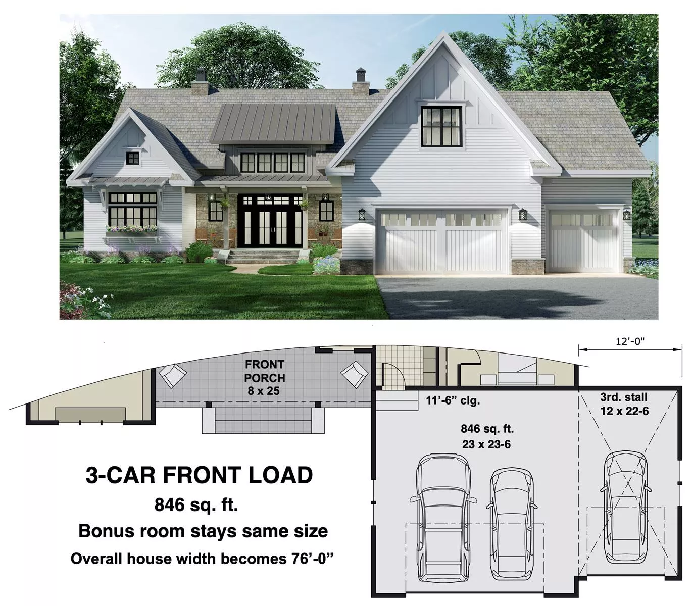 3-Car Front Entry Option