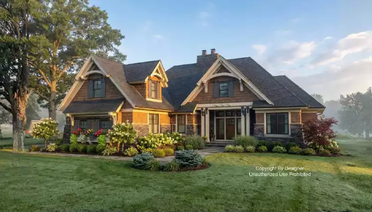 image of single story ranch house plan 9718