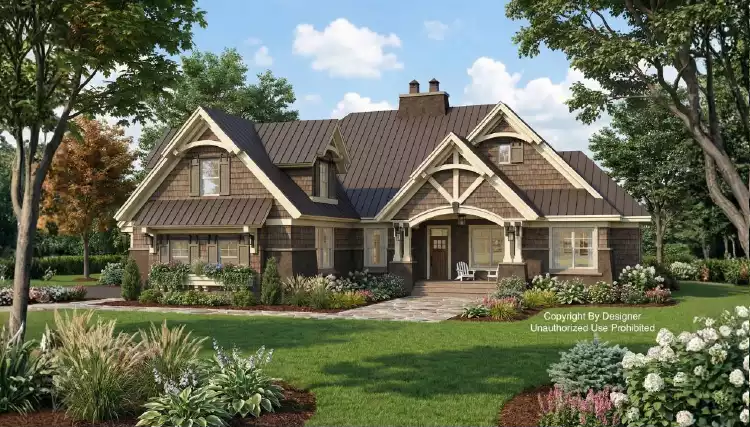 image of single story ranch house plan 9719