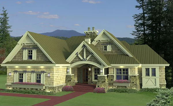 image of single story bungalow house plan 9663