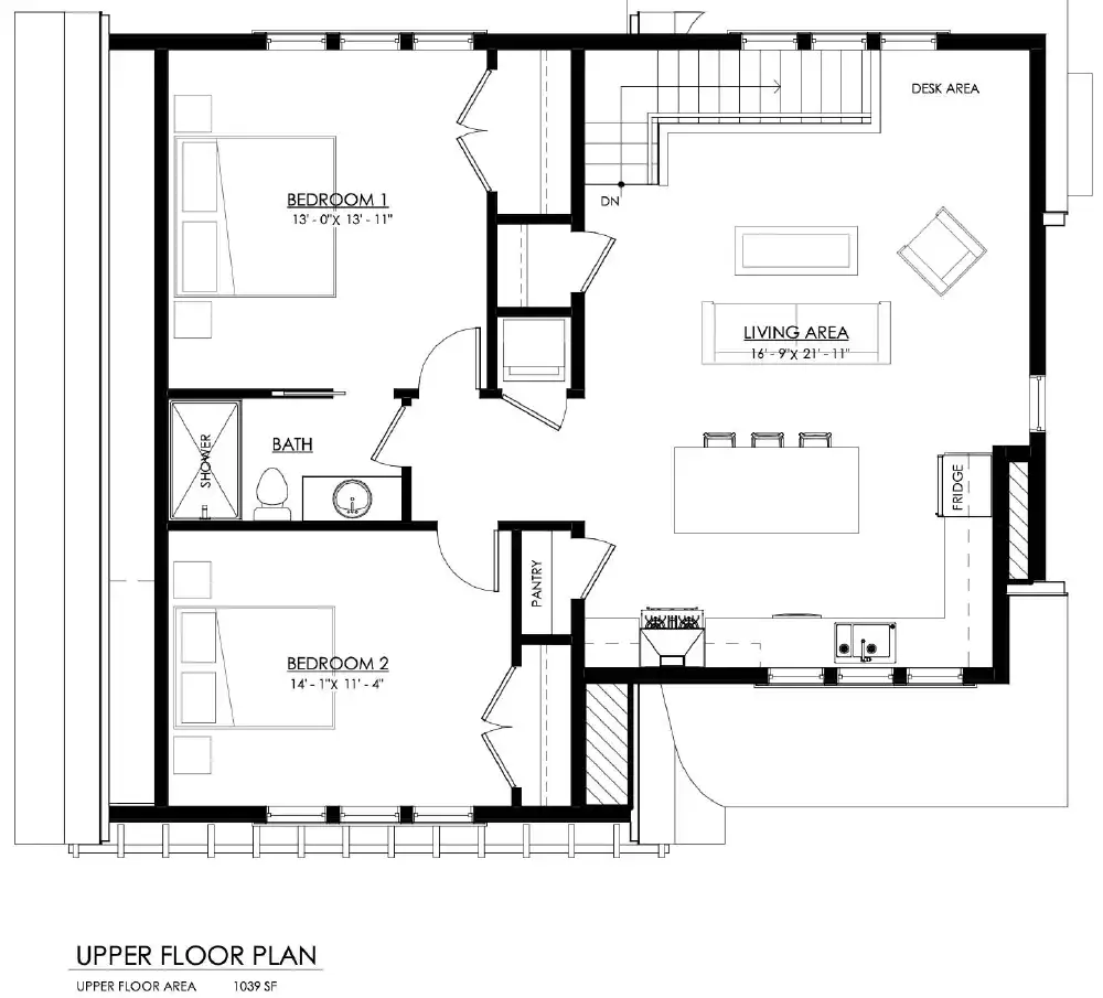 2 Story Farmhouse Garage with Second Floor Living Space House Plan 10094 -  10094, image size:1000x905
