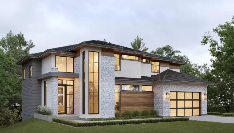 image of 2 story contemporary house plan 1482