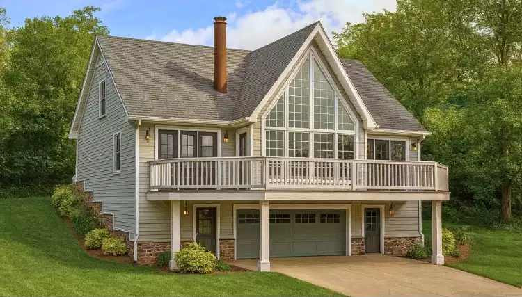 image of drive under house plan 8115