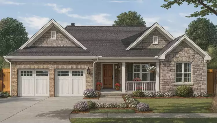 image of single story traditional house plan 11382