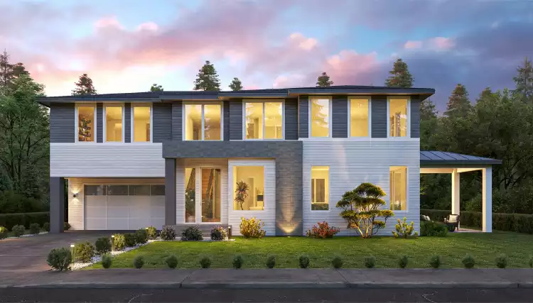 image of 2 story contemporary house plan 12456