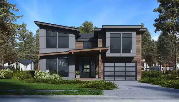image of contemporary house plan 1442