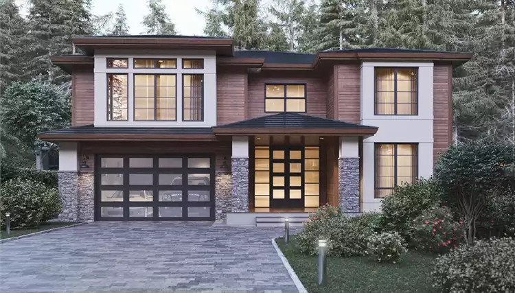 image of 2 story contemporary house plan 4545