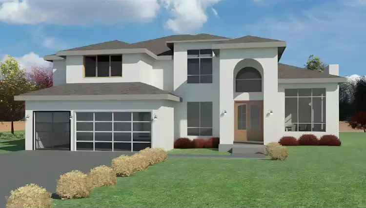 image of 2 story mediterranean house plan 6679