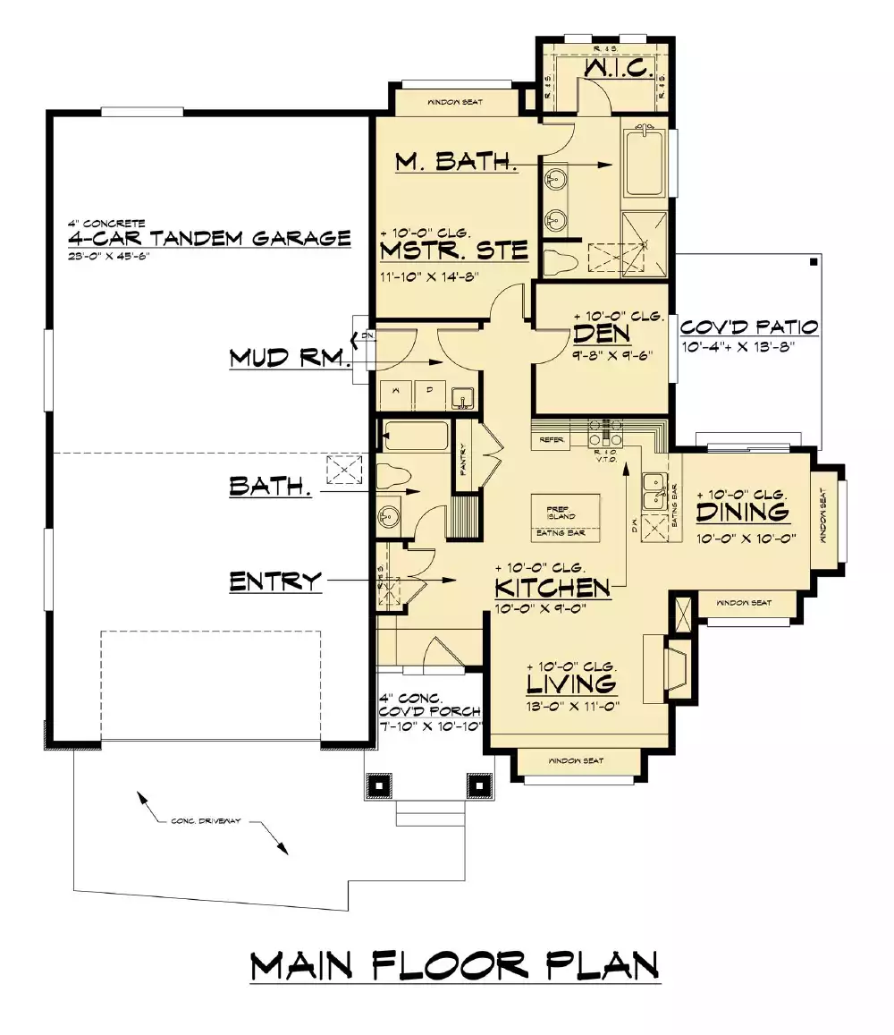 Ivan Bedroom Transitional Style Garage House Plan 9273 9273