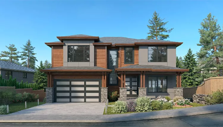 image of 2 story contemporary house plan 9675