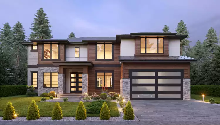 image of 2 story contemporary house plan 6494