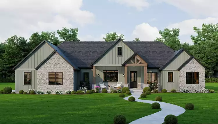 image of single story ranch house plan 12349