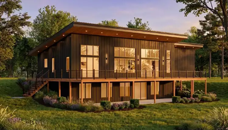 image of single story contemporary house plan 12513