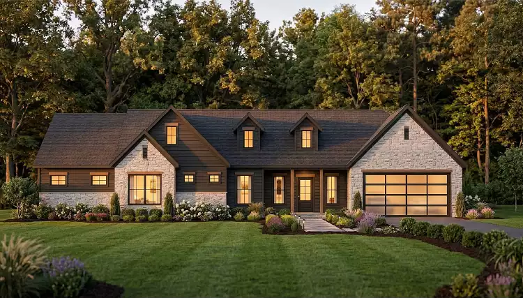 image of small ranch house plans with porches plan 12832