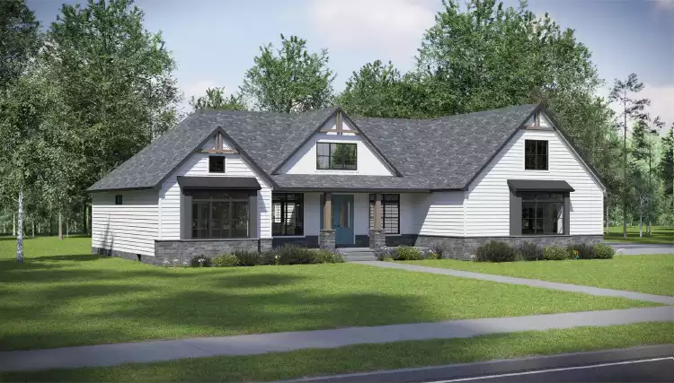 image of single story craftsman house plan 9439