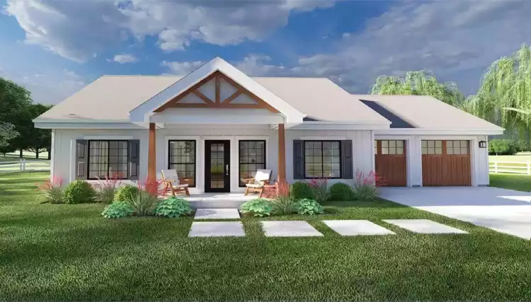 image of small ranch house plans with garage space plan 12546