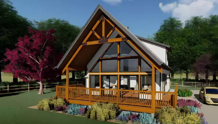 image of a-frame house plan 12572