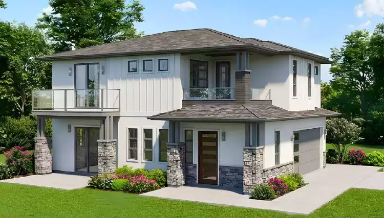 image of side entry garage house plan 12574