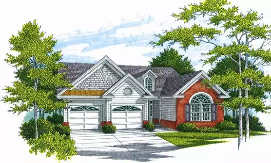 image of single story traditional house plan 3302
