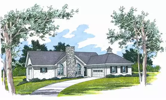 image of single story contemporary house plan 3369