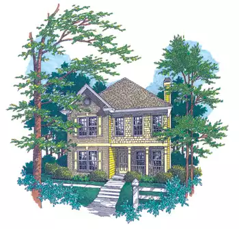 image of colonial house plan 7748