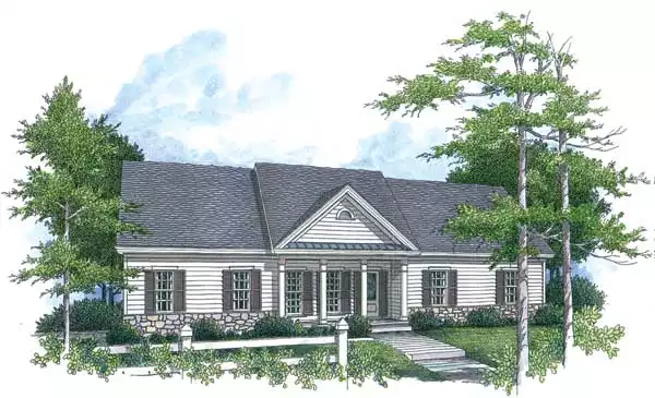 image of single story farmhouse plan 1567