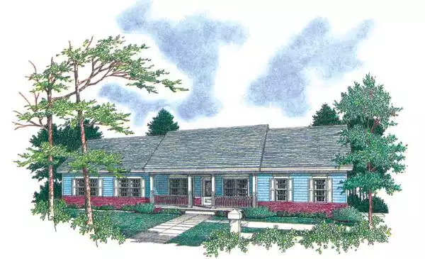 image of single story country house plan 7742