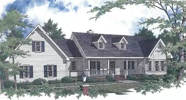 image of single story farmhouse plan 5928