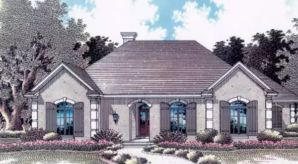 image of side entry garage house plan 5929