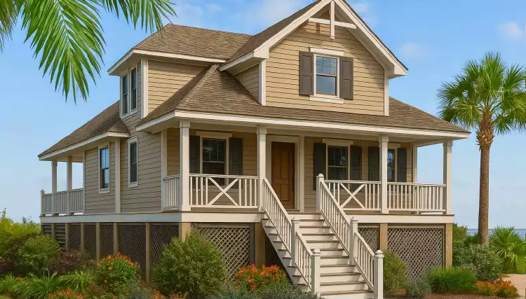 image of beach house plan 3927