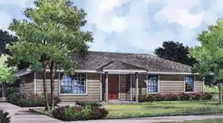 image of single story farmhouse plan 3913