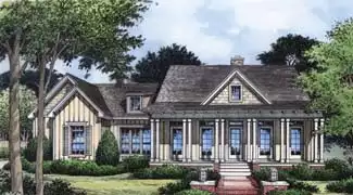 image of single story cottage house plan 3974