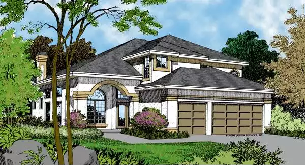 image of 2 story mediterranean house plan 4053