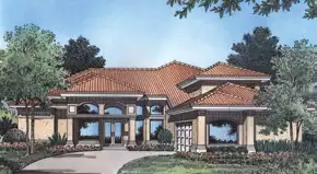 image of courtyard house plan 4100