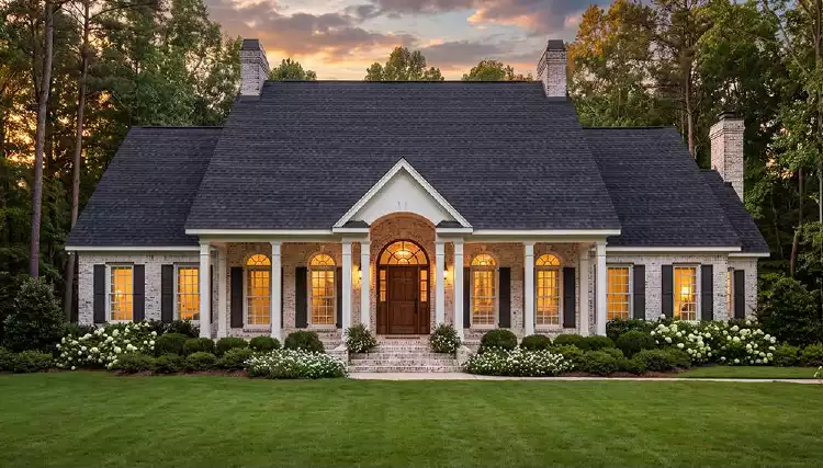 image of single story traditional house plan 4580