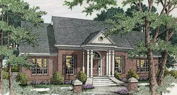 image of colonial house plan 4595