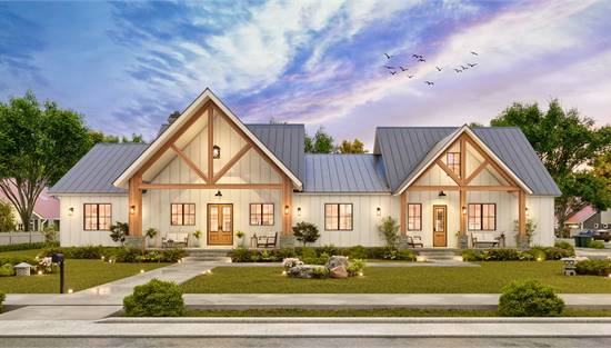Rustic Craftsman Ranch with Attached Garage
