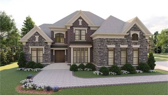 image of side entry garage house plan 4217