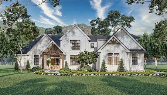 Inviting Farmhouse with Board and Batten Exterior