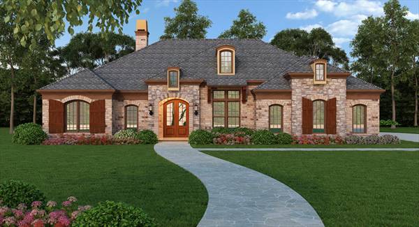  one  story  house  plan  with split bedrooms