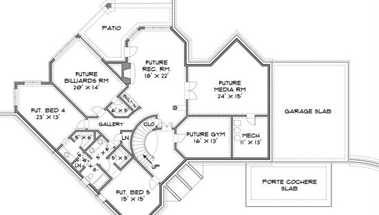 House Plan With Two Story Library